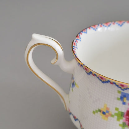 Royal Albert Petit Point Teacup & Saucer, 2 Sets, England c.1932-97