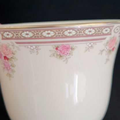 Royal Doulton Elegance Pink & Purple Rose Teacup and Saucer, 2 Sets, c.1980s Vogue Collection, England