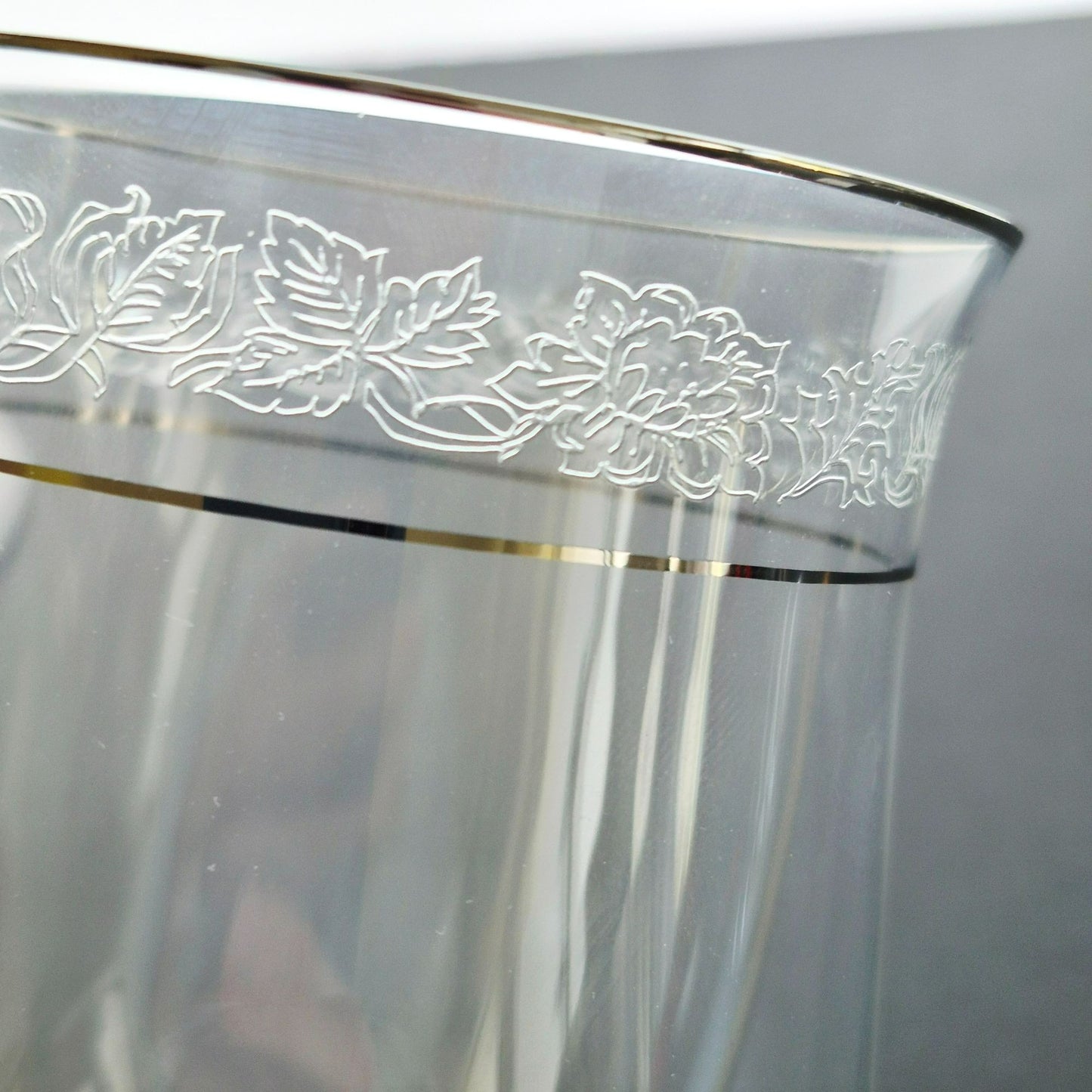 Lenox "Moonspun" Crystal Goblet Set of 2, c.1975-89 USA