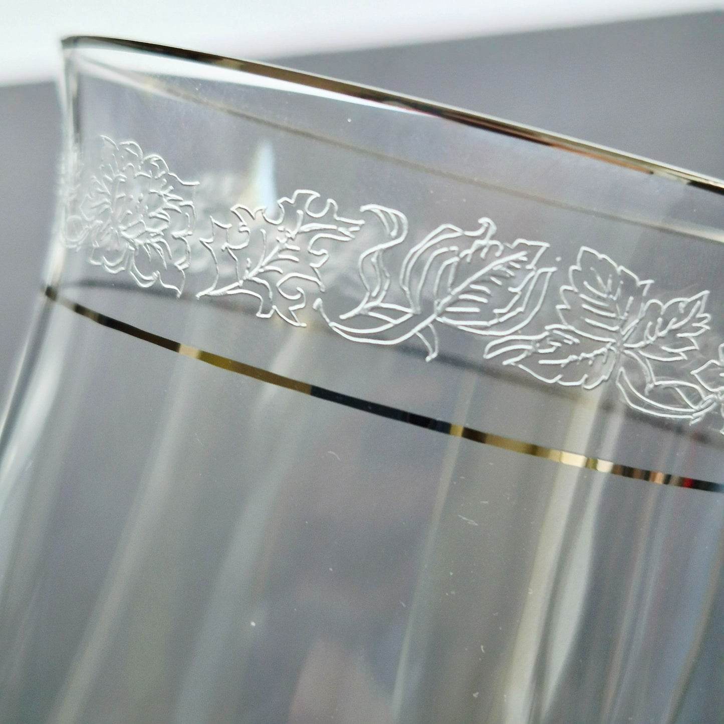 Lenox "Moonspun" Crystal Goblet Set of 2, c.1975-89 USA