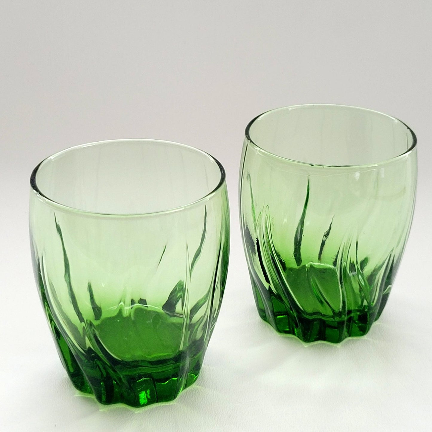 Anchor Hocking Central Park Ivy Green Old Fashioned, Set of 2, USA Made