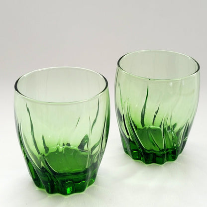 Anchor Hocking Central Park Ivy Green Old Fashioned, Set of 2, USA Made