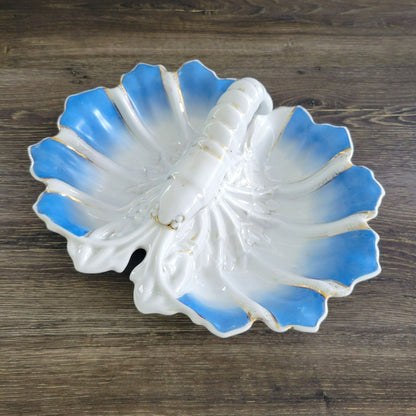 Antique JS Porcelain Blue & White Lobster Serving Dish, c.1896-1916 Germany