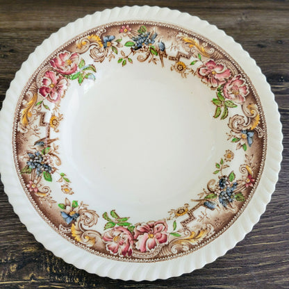 Johnson Bros Devonshire Brown Rimmed Soup Bowl, Set of 2