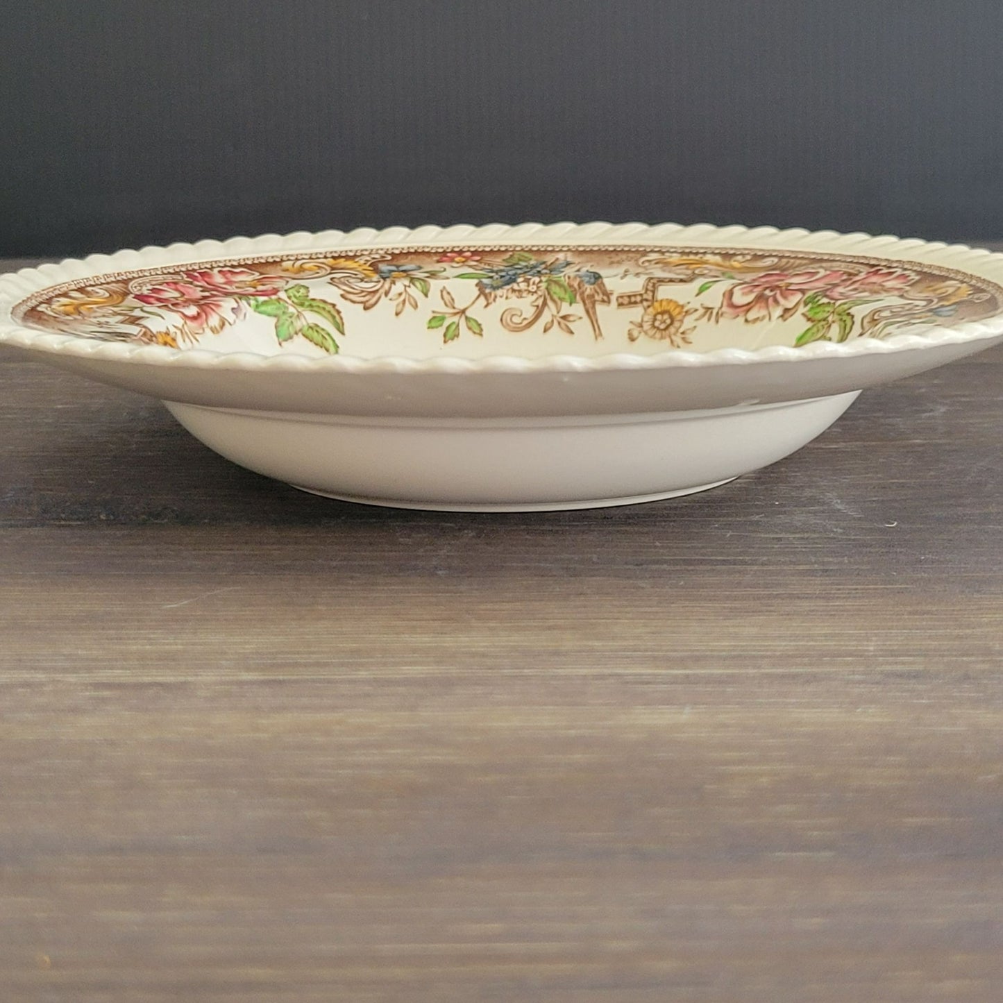 Johnson Bros Devonshire Brown Rimmed Soup Bowl, Set of 2