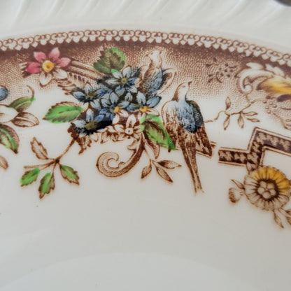 Johnson Bros Devonshire Brown Rimmed Soup Bowl, Set of 2