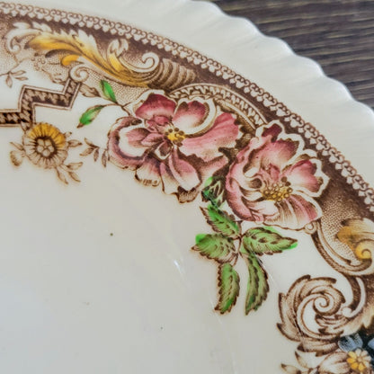 Johnson Bros Devonshire Brown Rimmed Soup Bowl, Set of 2