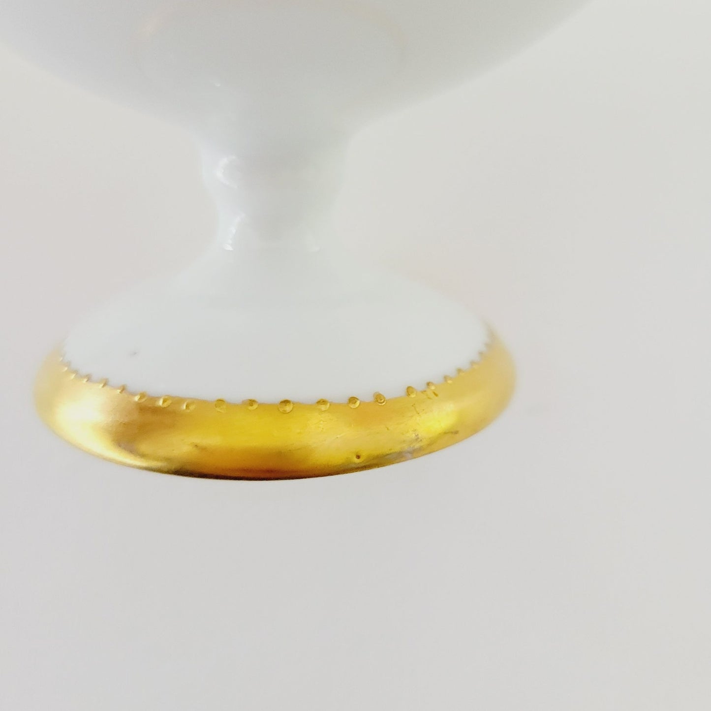 Hutschenreuther White & Gold Footed Dessert Bowl and Saucers, 2 Sets, Bavaria Germany