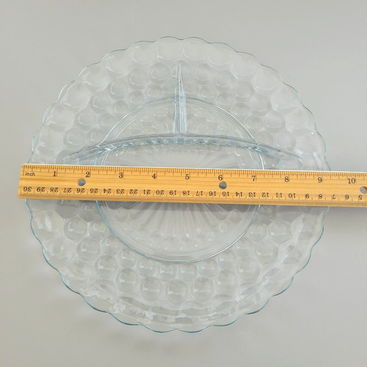 Anchor Hocking Bubble Blue Grill Plate Set of 2, c.1942-48 USA