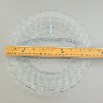 Anchor Hocking Bubble Blue Grill Plate Set of 2, c.1942-48 USA
