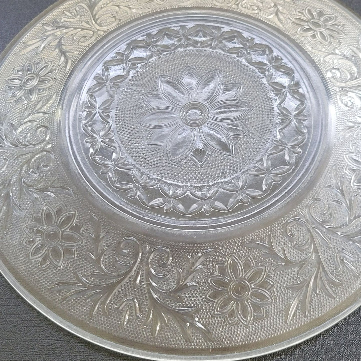Anchor Hocking Sandwich Clear Dinner Plate Set of 2, c.1940s-60 USA