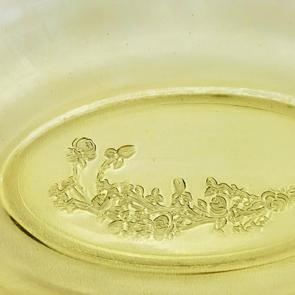 Federal Glass Sharon Cabbage Rose Oval Serving Bowl, c.1930s USA Made