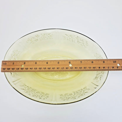 Federal Glass Sharon Cabbage Rose Oval Serving Bowl, c.1930s USA Made