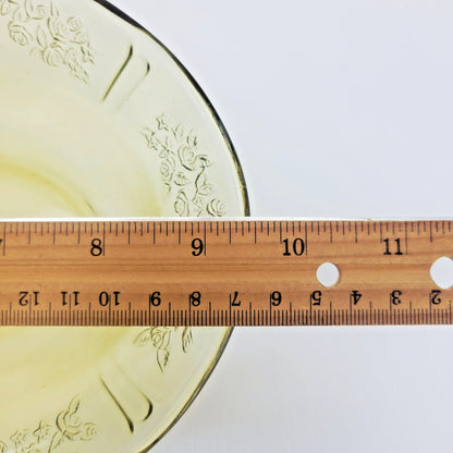 Federal Glass Sharon Cabbage Rose Oval Serving Bowl, c.1930s USA Made
