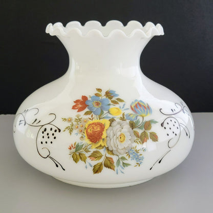 Vintage Hand Painted Floral Hurricane Lamp Shade