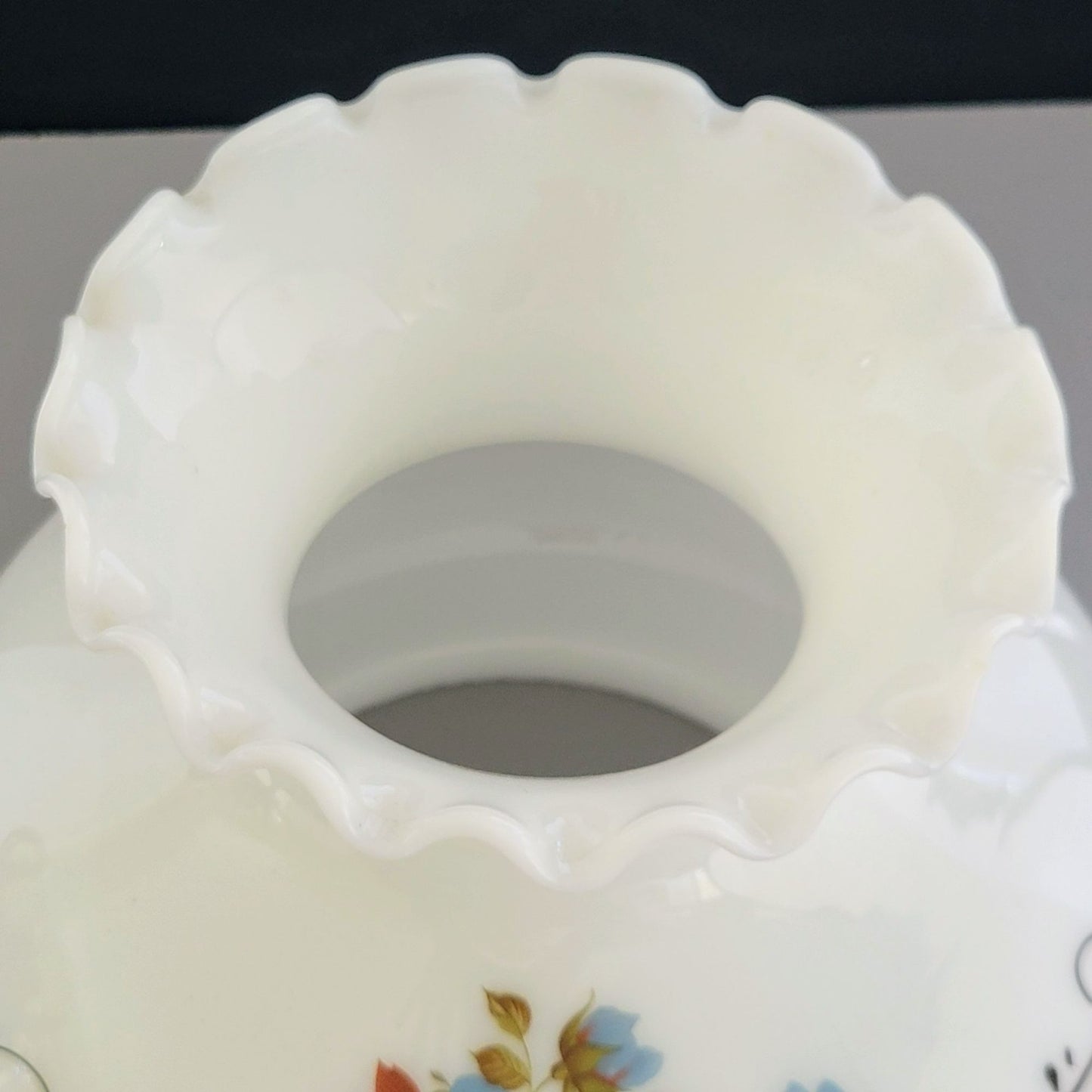 Vintage Hand Painted Floral Hurricane Lamp Shade