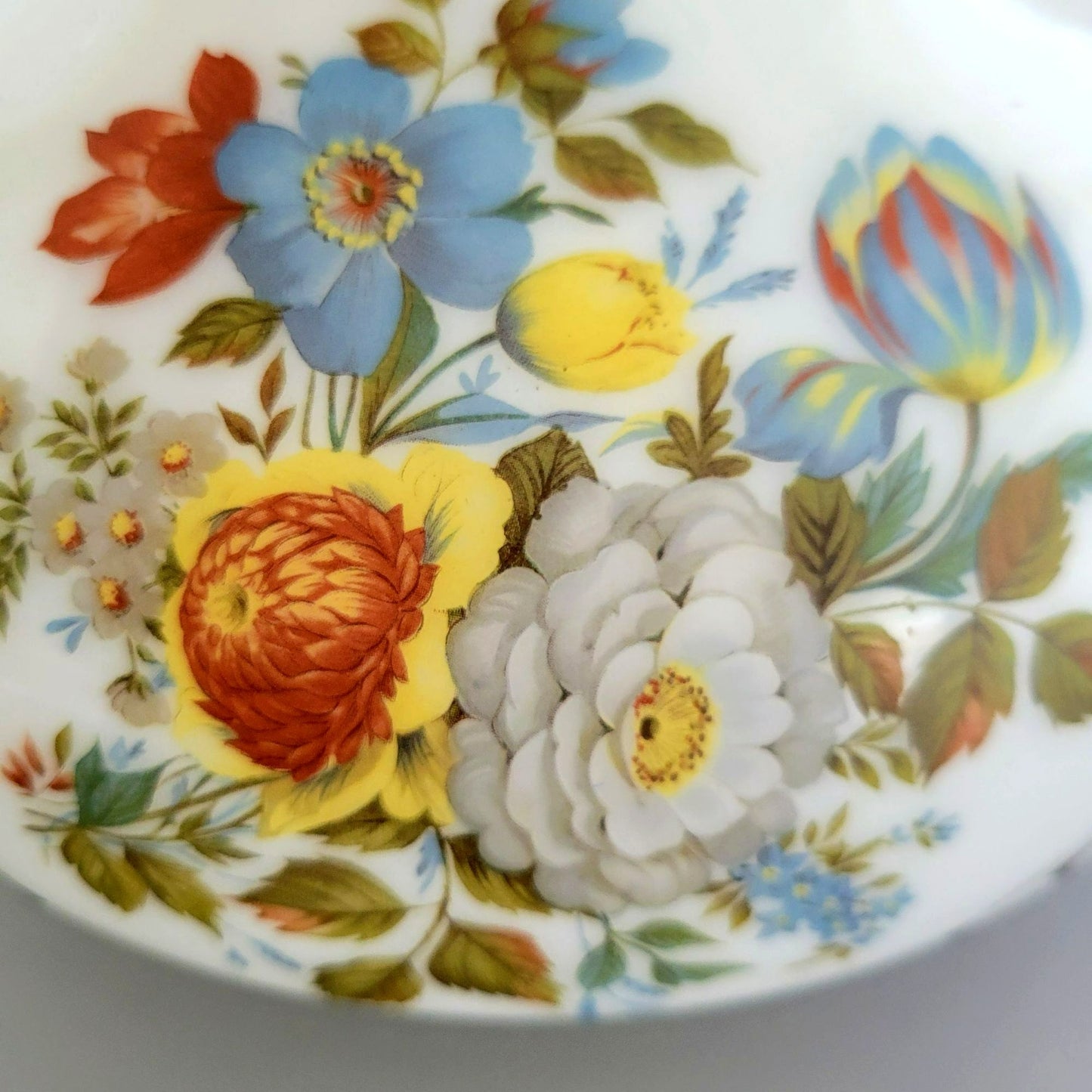 Vintage Hand Painted Floral Hurricane Lamp Shade
