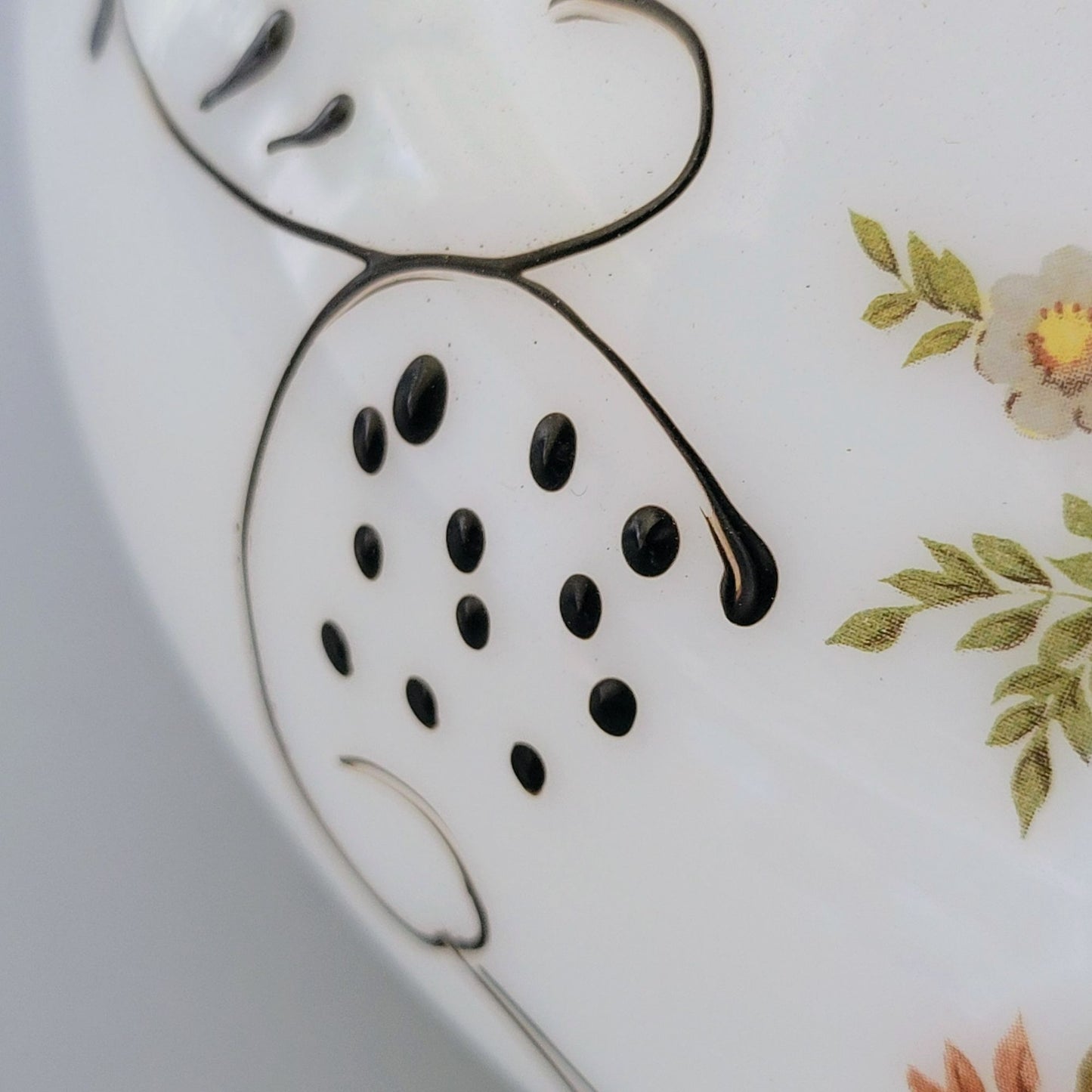 Vintage Hand Painted Floral Hurricane Lamp Shade