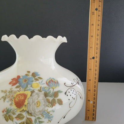 Vintage Hand Painted Floral Hurricane Lamp Shade