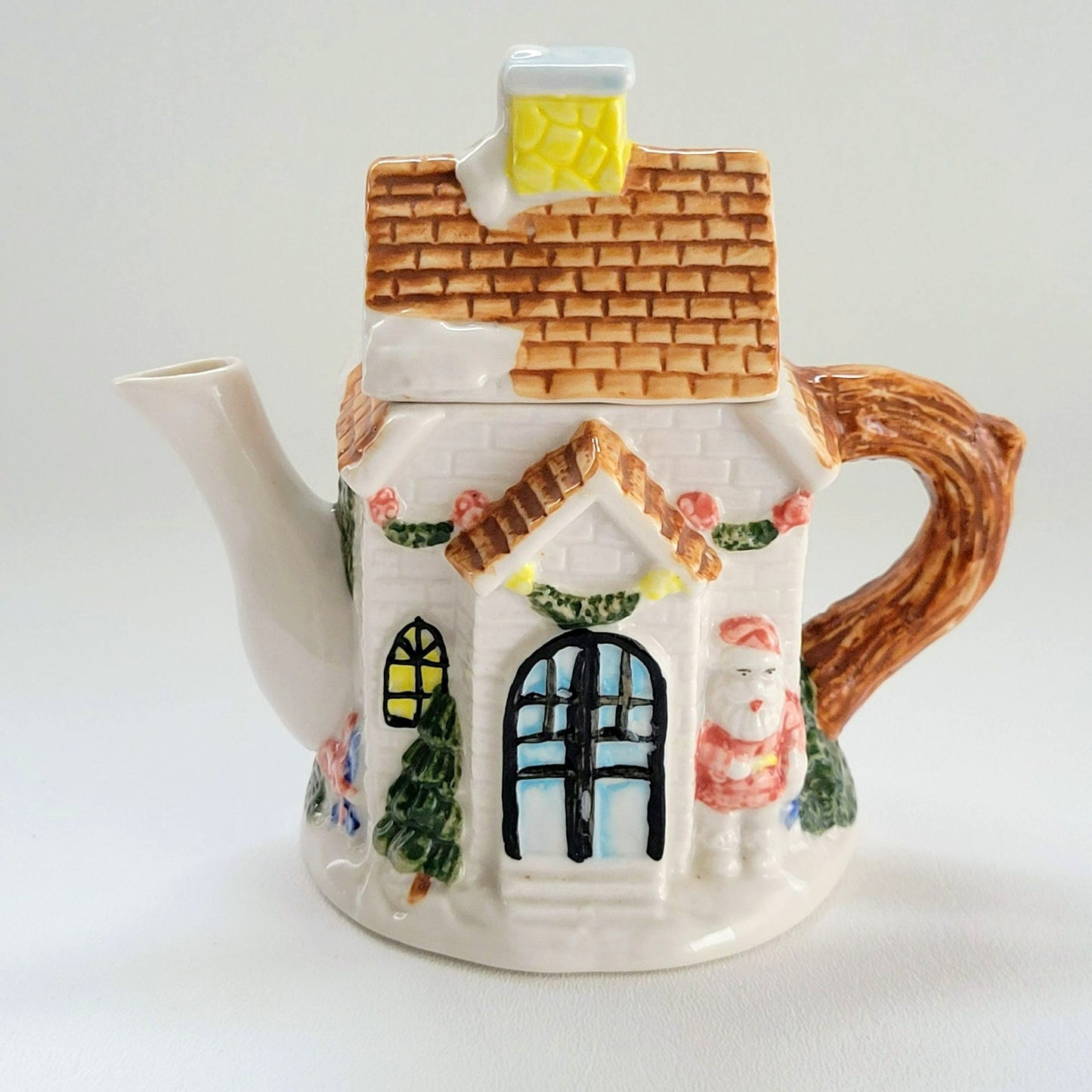 Vintage Christmas Miniature Teapot