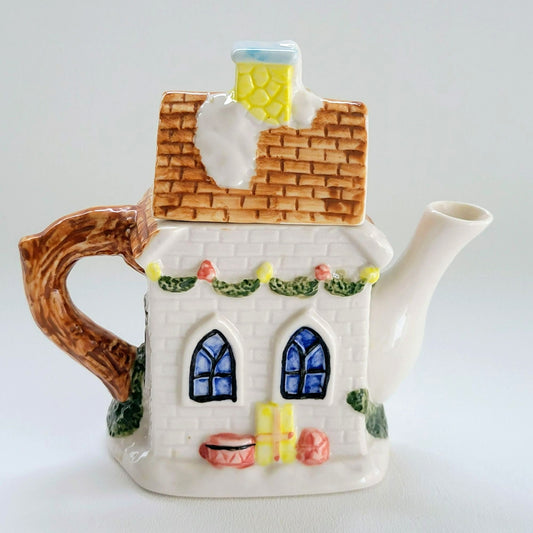 Vintage Christmas Miniature Teapot
