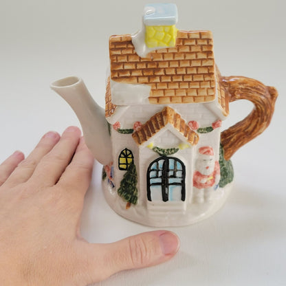 Vintage Christmas Miniature Teapot