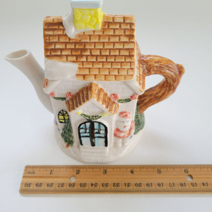 Vintage Christmas Miniature Teapot