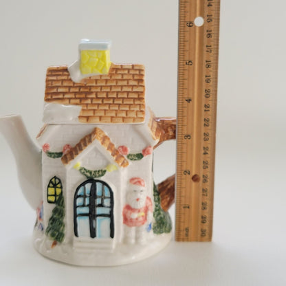 Vintage Christmas Miniature Teapot