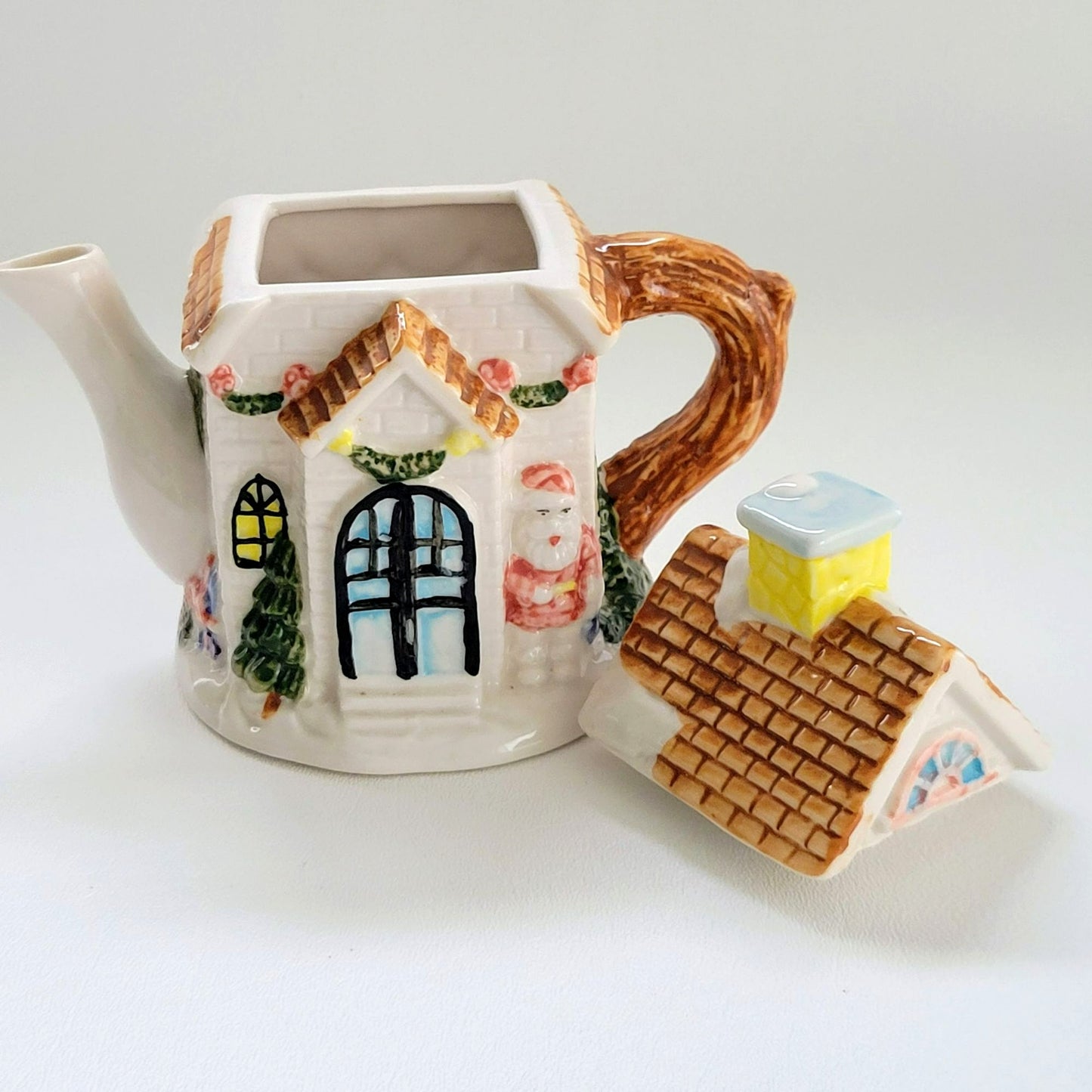 Vintage Christmas Miniature Teapot