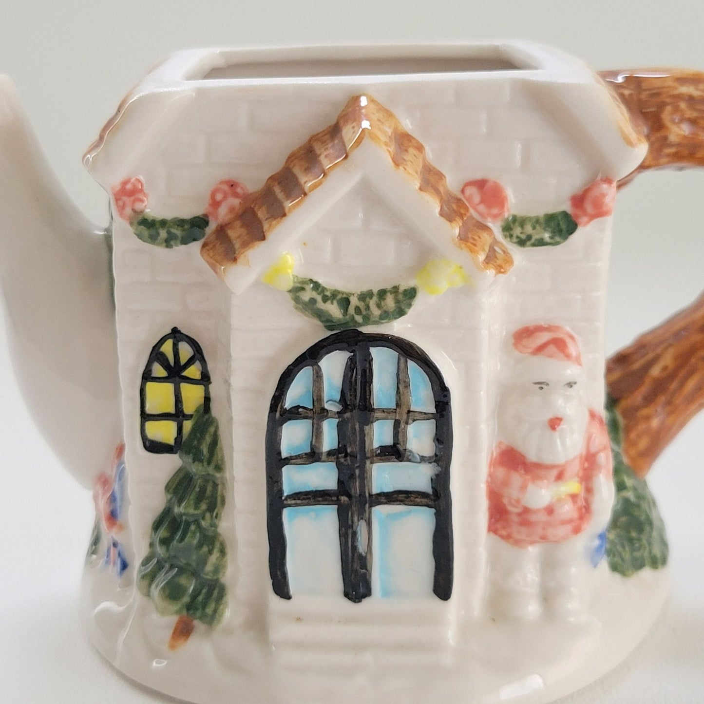 Vintage Christmas Miniature Teapot