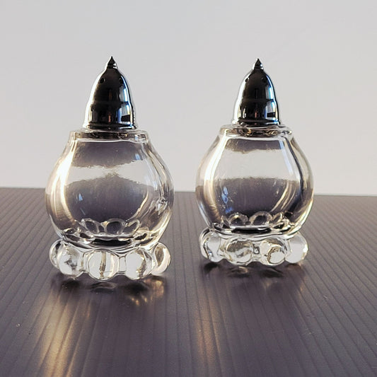Imperial Glass Candlewick Clear Salt & Pepper Shakers, c.1936-84 USA