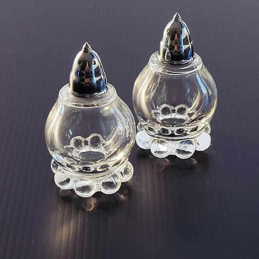 Imperial Glass Candlewick Clear Salt & Pepper Shakers, c.1936-84 USA