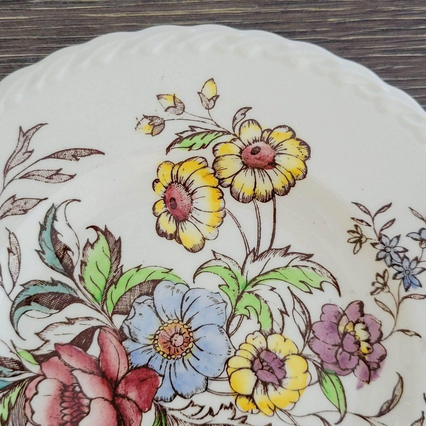 Vernon Kilns May Flowers Salad Plate Set of 2, c.1942-53 USA