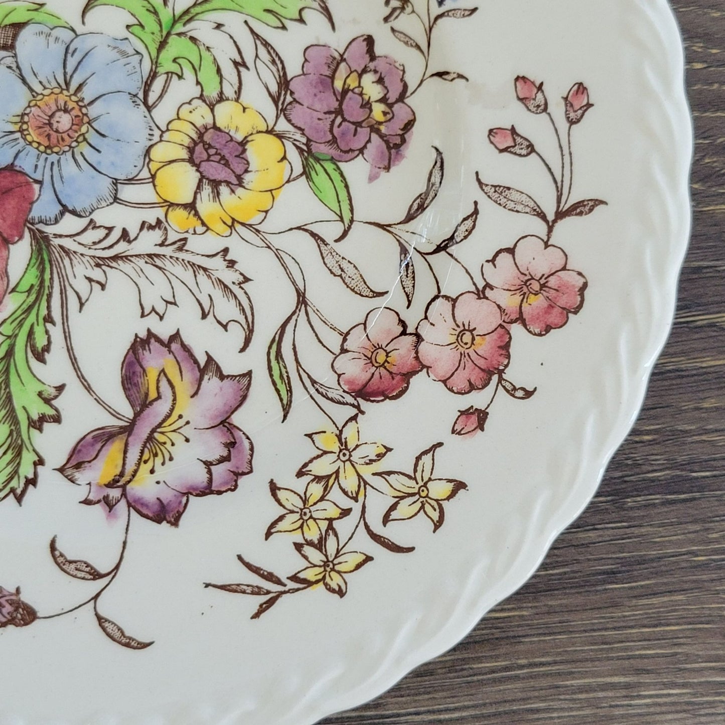 Vernon Kilns May Flowers Salad Plate Set of 2, c.1942-53 USA