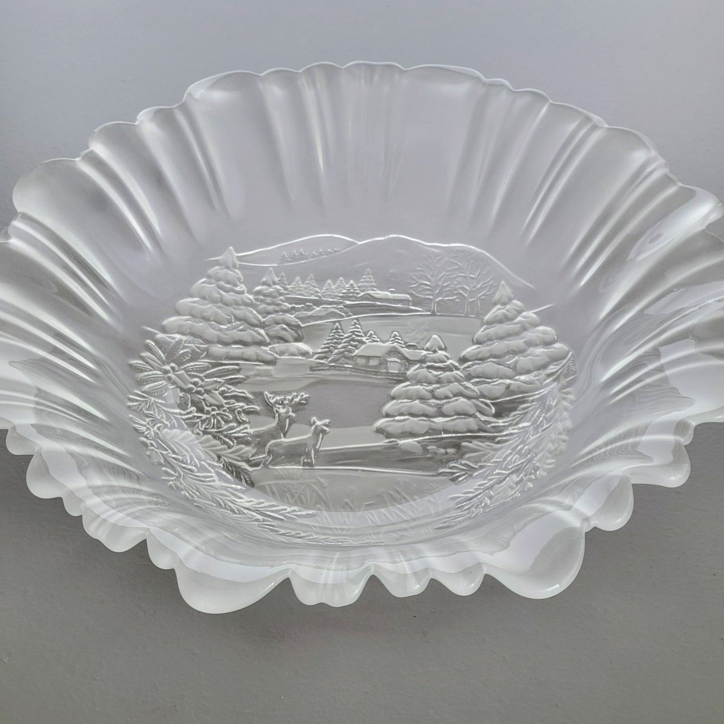 Mikasa Winter Dreams Frosted Round Serving Bowl, Made in Germany