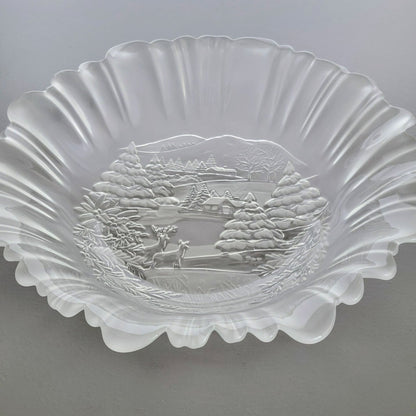 Mikasa Winter Dreams Frosted Round Serving Bowl, Made in Germany