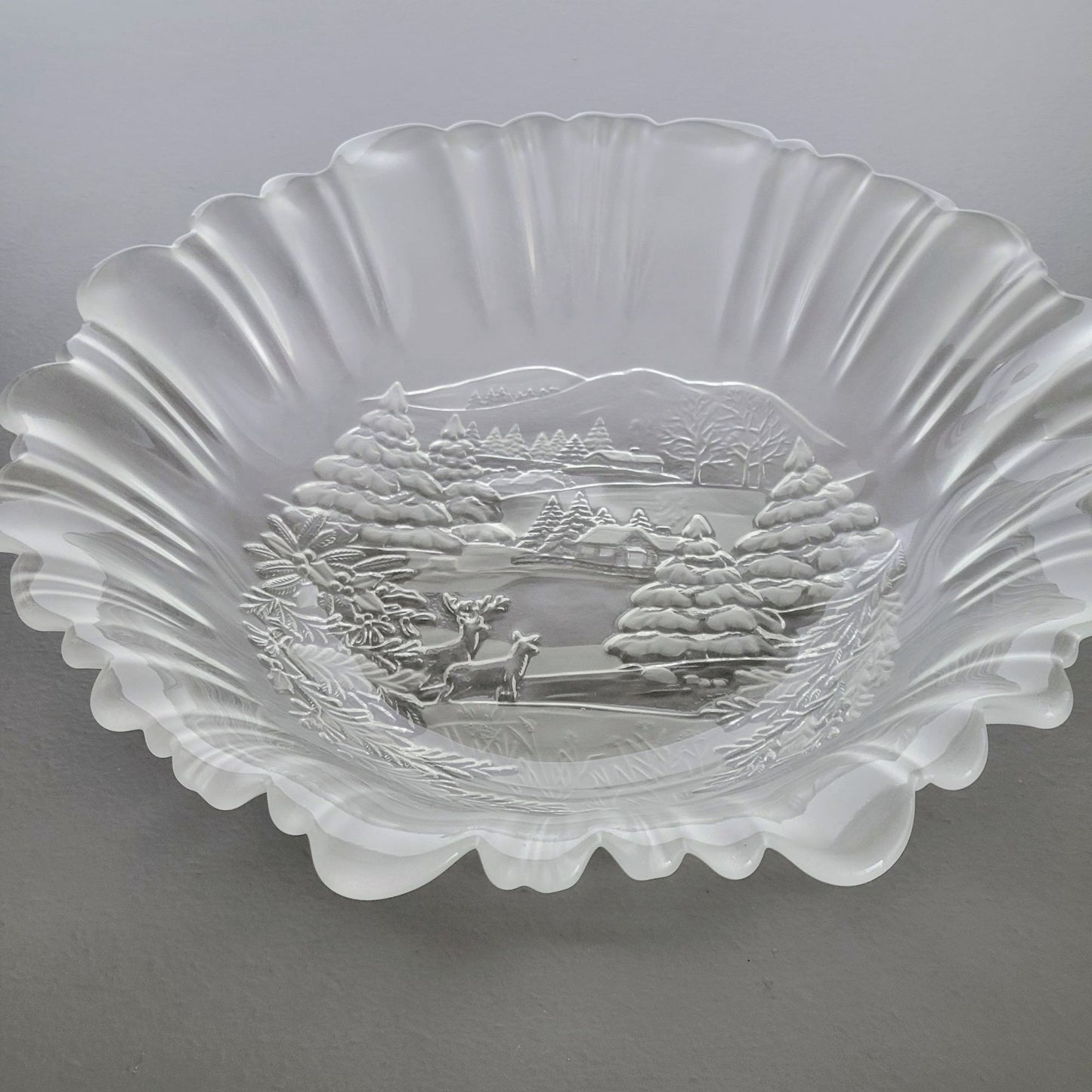 Mikasa Winter Dreams Frosted Round Serving Bowl, Made in Germany