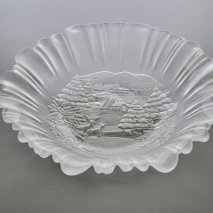 Mikasa Winter Dreams Frosted Round Serving Bowl, Made in Germany