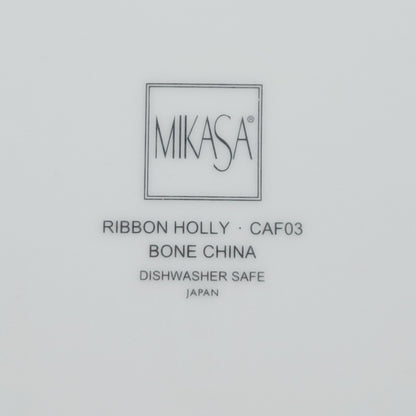 Mikasa Ribbon Holly 14" Oval Serving Platter, Made in Japan