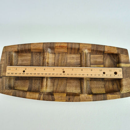 Weavewood Inc. Wooden 3 Part Divided Serving Tray, c.1970s USA