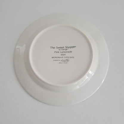Sango The Sweet Shoppe Pink Lemonade Salad Plate, SET of 2, c.1999-2002