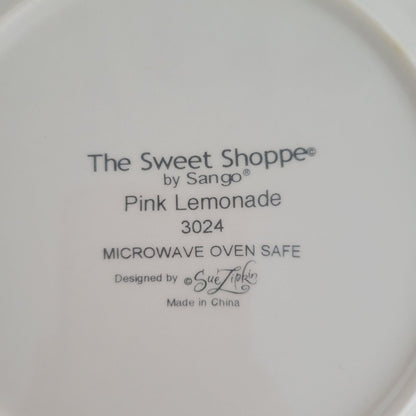 Sango The Sweet Shoppe Pink Lemonade Salad Plate, SET of 2, c.1999-2002