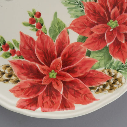 Maxcera Winter Poinsettia Salad Plate, Set of 2