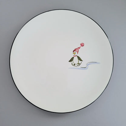 Pfaltzgraff Penguin Skate Salad Plate Set of 4, c.2006-2010