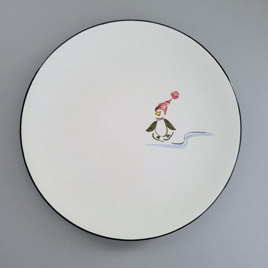 Pfaltzgraff Penguin Skate Salad Plate Set of 4, c.2006-2010