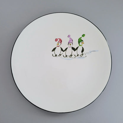 Pfaltzgraff Penguin Skate Salad Plate Set of 4, c.2006-2010