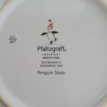 Pfaltzgraff Penguin Skate Salad Plate Set of 4, c.2006-2010
