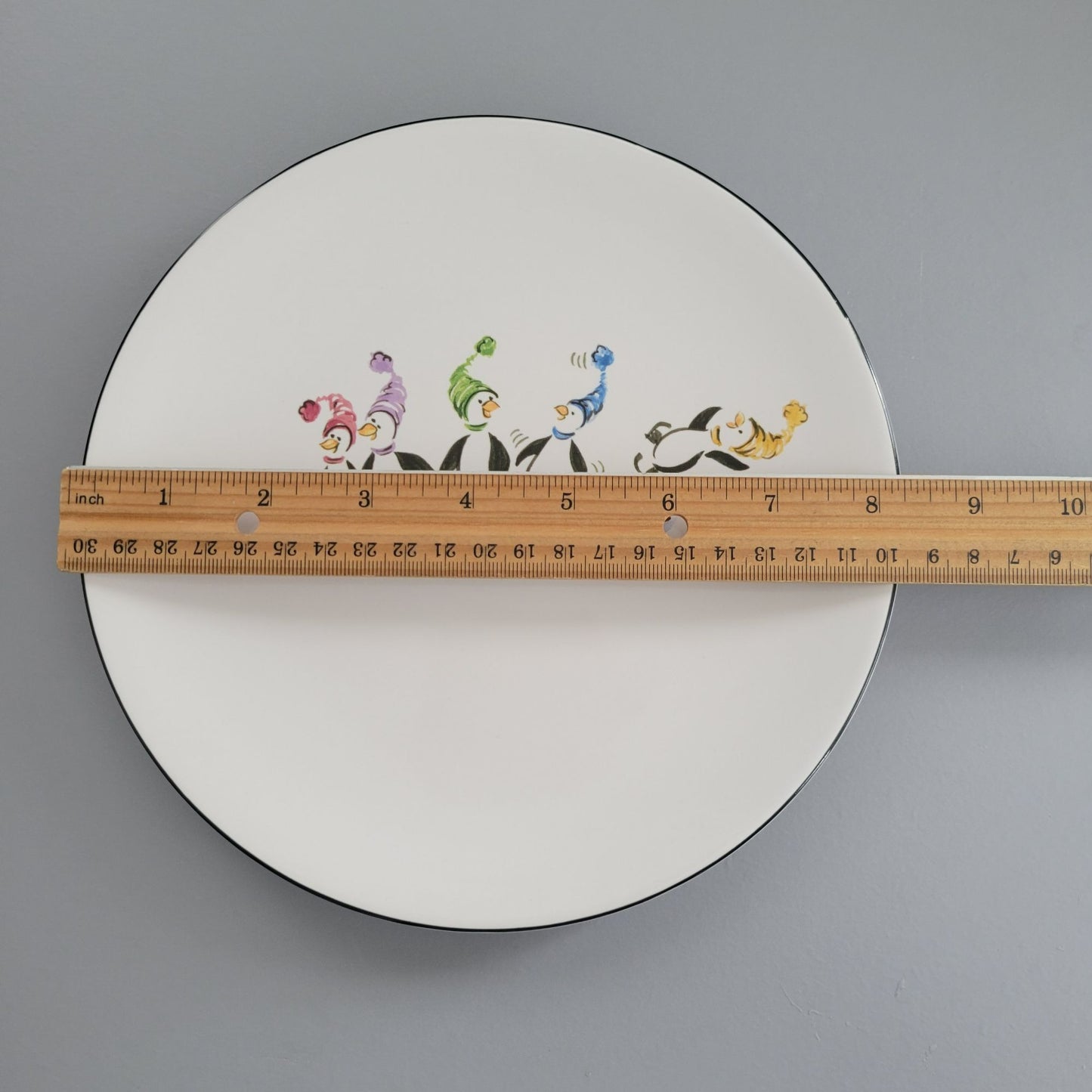 Pfaltzgraff Penguin Skate Salad Plate Set of 4, c.2006-2010