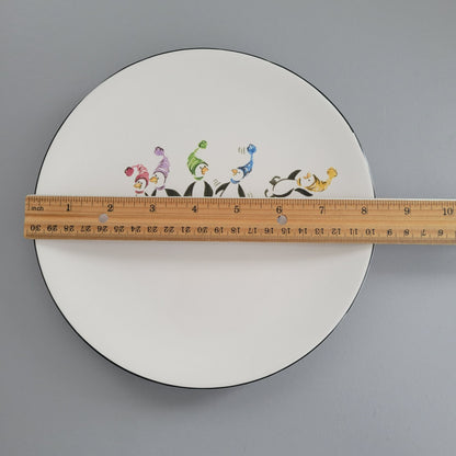 Pfaltzgraff Penguin Skate Salad Plate Set of 4, c.2006-2010