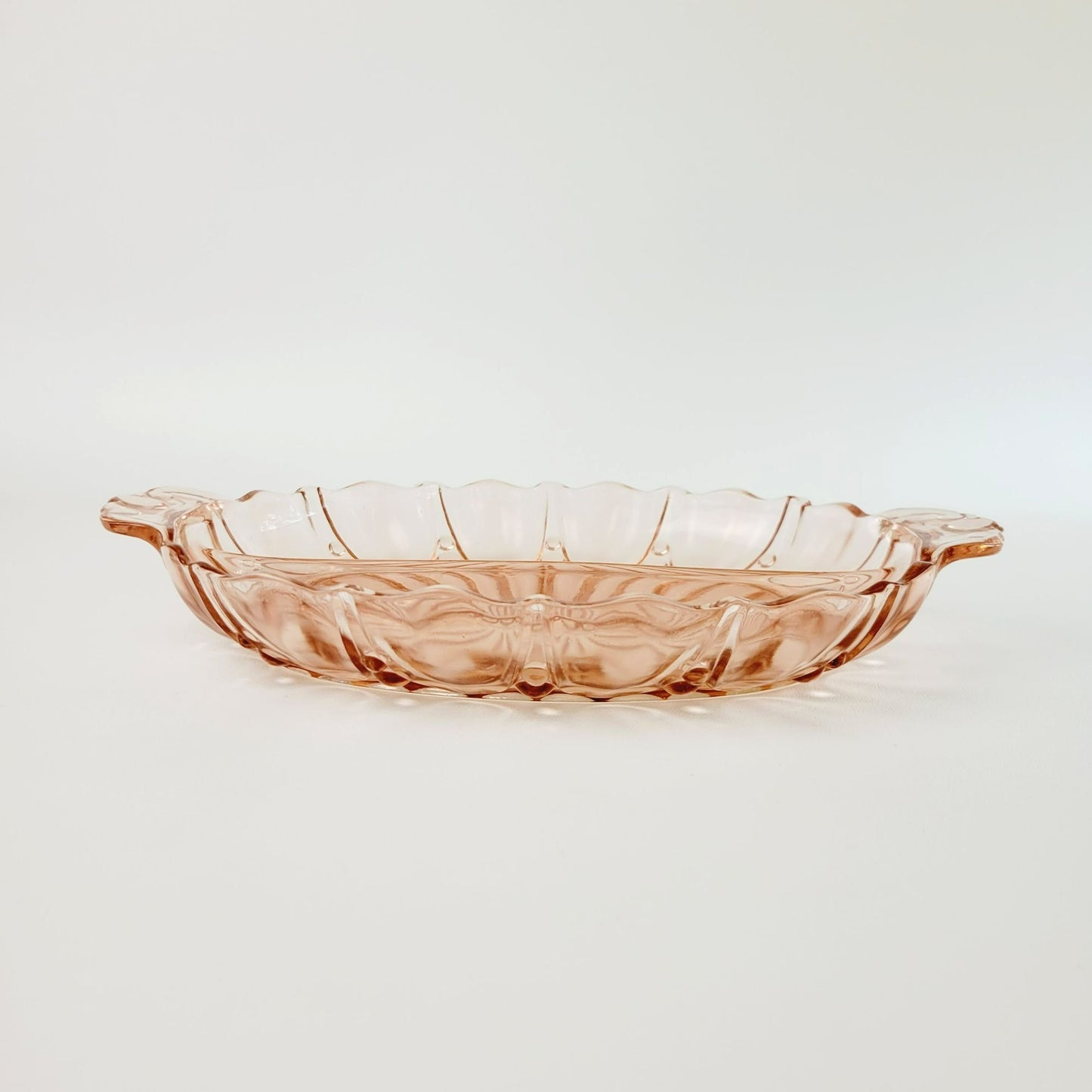 Anchor Hocking Pink Oyster & Pearl Relish Tray, c.1938-40 USA